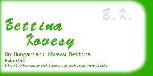 bettina kovesy business card