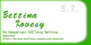 bettina kovesy business card